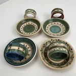 Harry David Napkin Rings Dip Bowls Porcelain Christmas Drum Pattern Set Of 4. Fixed Price $21.95.
