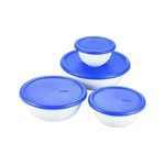 Sterilite 8 Piece Covered Set Bowl, Multisize, White & Blue. Fixed Price $28.89.
