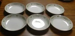 Set Of 6 Mikasa Fine China Waverly Soup/salad Bowls 7.5" Gold Trim 3901. Fixed Price $19.88.