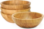 Bamboo Wood Salad Bowls, Small, 7" Diameter X 2.25" Height, Set Of 4. Fixed Price $88.99.