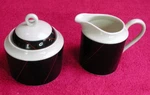Mikasa (escort Pat #L5597) 1/2" Creamer & 3" Sugar Bowl Lid Set Exc. Fixed Price $9.75.