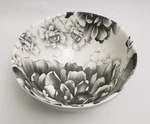 Bia Cordon Bleu Soup Cereal (1) Bowl 6.25" X 2.75" H Grey Peony New. Fixed Price $14.20.