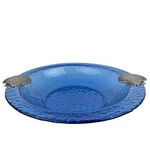 Mud Pie Ocean Dark Blue Glass Bowl 15" Shell Accents Coastal Nautical Vtg Rare. Fixed Price $100.99.