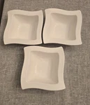3 Villeroy & Boch Germany White New Wave Cereal Bowl 6.5IN X 2.5IN With Stickers. Fixed Price $36.00.