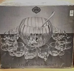 Crystal Punch Set Godinger 14 Piece Optic Shannon Box. Fixed Price $59.99.