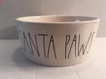 New Rae Dunn Xl "santa Paws" Christmas Dog Bowl Food Or Water Pet Animal Dish. Fixed Price $42.99.