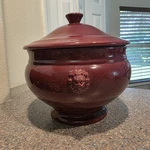 Rare Vintage Emile Henry Lion Head Soup Tureen Lid French Burgundy Retired Color. Fixed Price $56.29.