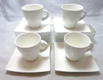Maxwell Williams East Meets West White Basics Cup Square Saucer 4 Sets. Fixed Price $74.99.