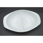 Pyrex 1063 Opal Milkglass 13" Oval Divided Vegetable Bowl 1.5 Qt No Lid. Fixed Price $17.00.