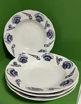 Set Of 4 Allied Design Porcelain Soup Bowls Blue/white Seahorse Scallop 8. Fixed Price $249.99.