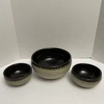 Handmade Pottery Soup Noodle, Bowl, Rice Signed Set Of 3. Fixed Price $50.00.