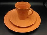 Nwt Rachael Ray Orange Tangerine Double Ridge Dinner / Salad Plates & Mug. Fixed Price $19.95.