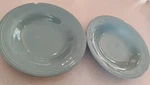 Set Of 2 Rachael Ray Cucina Agave Blue Ringed Rim 9.5 Salad/soup Bowls L008. Fixed Price $19.61.