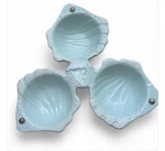 Mud Pie 3 Fish Dip Bowl Serving Platter Light Blue Kitchen Decor Hostess Gift. Fixed Price $17.99.