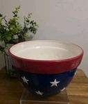 Kohls Patriotic Ceramics Mixing Serving Bowl 9 "X6" Red White Blue Stars New. Fixed Price $24.97.