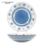 St. Nicholas Square Winter Frost 12.5" Round 2.5QT Serving Bowl Blue Snowflakes. Fixed Price $24.95.
