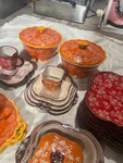 Tara Temptations Pumpkin Floral Lace Serving Bowl Lid Ovenware Orange 3 Quart. Fixed Price $60.00.