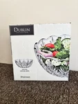 Shannon By Godinger Dublin Collection Clear Crystal Round Serving Bowl 8.5. Fixed Price $25.00.