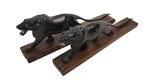2 Soap Stone Lions Feline Panther Jaguar Tooth Hand Carved Sculpture Figurines. Fixed Price $21.27.