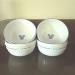 4 Disney Parks Gourmet Embossed Mickey Mouse Cereal Dessert Bowls -blue & White. Fixed Price $55.00.
