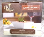 Palm Restaurant Set Of 4 Stoneware Square Bowls 6". Fixed Price $29.99.