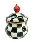 Mackenzie-childs Courtly Check Enamel Lidded Sugar Bowl New No Box. Fixed Price $85.00.