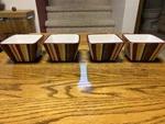 Set Of 4 Pampered Chef Simple Additions " Square Striped Condiment Bowls. Fixed Price $33.99.