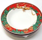 Set Of Misono Christmas Fantasy Reindeer Cereal Soup Bowls 1/2" #8724. Fixed Price $19.98.