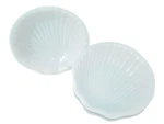 Melamine Bowls Set Of 4 Shell Shape Iridescent Light Blue 6.5" Sigrid Olsen. Fixed Price $25.95.