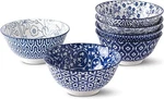 Set Of Porcelain Bowls - 20OZ 6"W For Soup Pasta Salad (vintage Blue). Fixed Price $51.99.