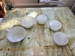 Vintage Freeze Heat Serve Microwave Anchor Hocking Bowls With Lids. Fixed Price $16.00.
