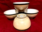 Pfaltzgraff Catalina Set Of 4 Footed Rice/cereal/soup Bowls 6". Fixed Price $34.95.