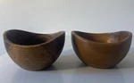 (2) Crate & Barrel Acacia Wood Individual Salad Bowls 585-157. Fixed Price $17.60.