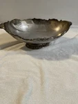 Vintage Lunt V-75 Silver Plate Large Oval Bowl With Ornate Pedistal. Fixed Price $150.00.