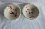 PIER1 Imports PER180 Cereal Bowls 7" Red Flower Branch Set Of 2. Fixed Price $18.00.