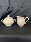 Mikasa Antique White Creamer & Sugar Bowl With Cover Spring FT900 Magnolia Japan. Fixed Price $24.50.