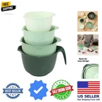 Mixing Bowls With Pour Spout, Set Of 4 - Nesting Plastic 1.2QT, 1.9QT, .... Fixed Price $41.99.