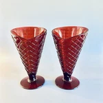 Sur Table Ice Cream Cone Dessert Cups Bowls Set Of 2 Red Melamine Sundae. Fixed Price $19.99.