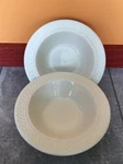 Set Of 2 Soup Cereal Salad Bowls Ivory Embossed Edges Trimark Marlinn. Fixed Price $19.95.