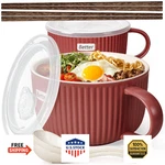 Artena 38 Oz Soup Bowls With Handles, Lids, Spoons & Chopsticks 6 Inch Large M. Fixed Price $55.08.