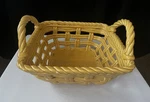 Gallery Tabletops Ceramic Serving Basket Hand Woven Look Yellow Fruit Bread Etc. Fixed Price $47.95.