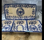 Artisan Luxe Melamine Blue Rose Scroll Serving & Divided Trays Set Of 2 New. Fixed Price $44.99.