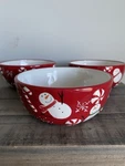 St. Nicholas Square Peppermint Lane Cereal Soup Bowls Red 6 Set Of 3. Fixed Price $39.00.