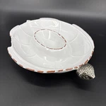 Mud Pie Sea Turtle Chip & Dip Glazed Terracota Serving Platter Bowl Metal Head. Fixed Price $49.99.