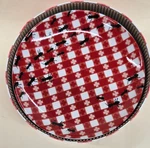 Vintage Boston Warehouse Ants Picnic Party Plates Red Gingham Check 6.5" Boxed. Fixed Price $45.00.