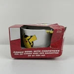 Pokemon Pikachu Ceramic Ramen Noodle Bowl With Chopsticks, 20OZ. Fixed Price $19.99.