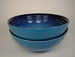 Le Creuset Dinnerware Two Each Cereal Bowl Azure Blue 6.25 Inch. Fixed Price $34.99.