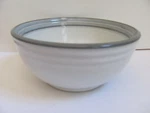 Noritake Stoneware-sierra Twilight 8667 -gray Bands- 7" Serving Bowl(s) -2 Avail. Fixed Price $67.99.