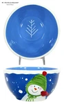 St. Nicholas Square Days 28OZ Soup Cereal 6.25" Bowl Snowman Green Hat. Fixed Price $10.95.