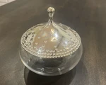 Nambe Copper Canyon Collection Trinket Box Lidded Glass Silver Candy Bowl B131. Fixed Price $20.00.